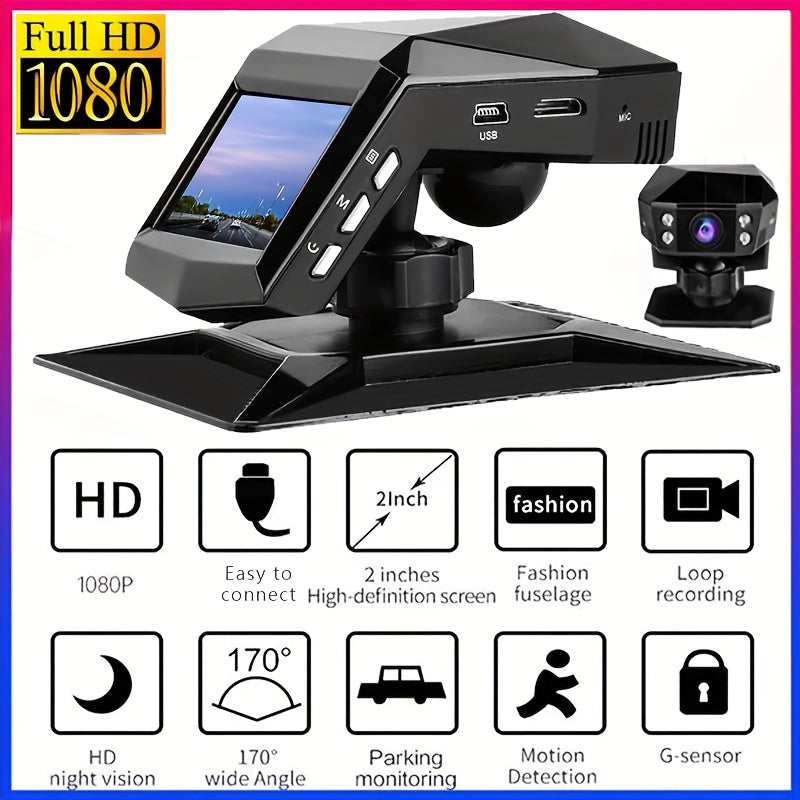 NNETM 1080P HD Dash Cam with 170° Wide Angle
