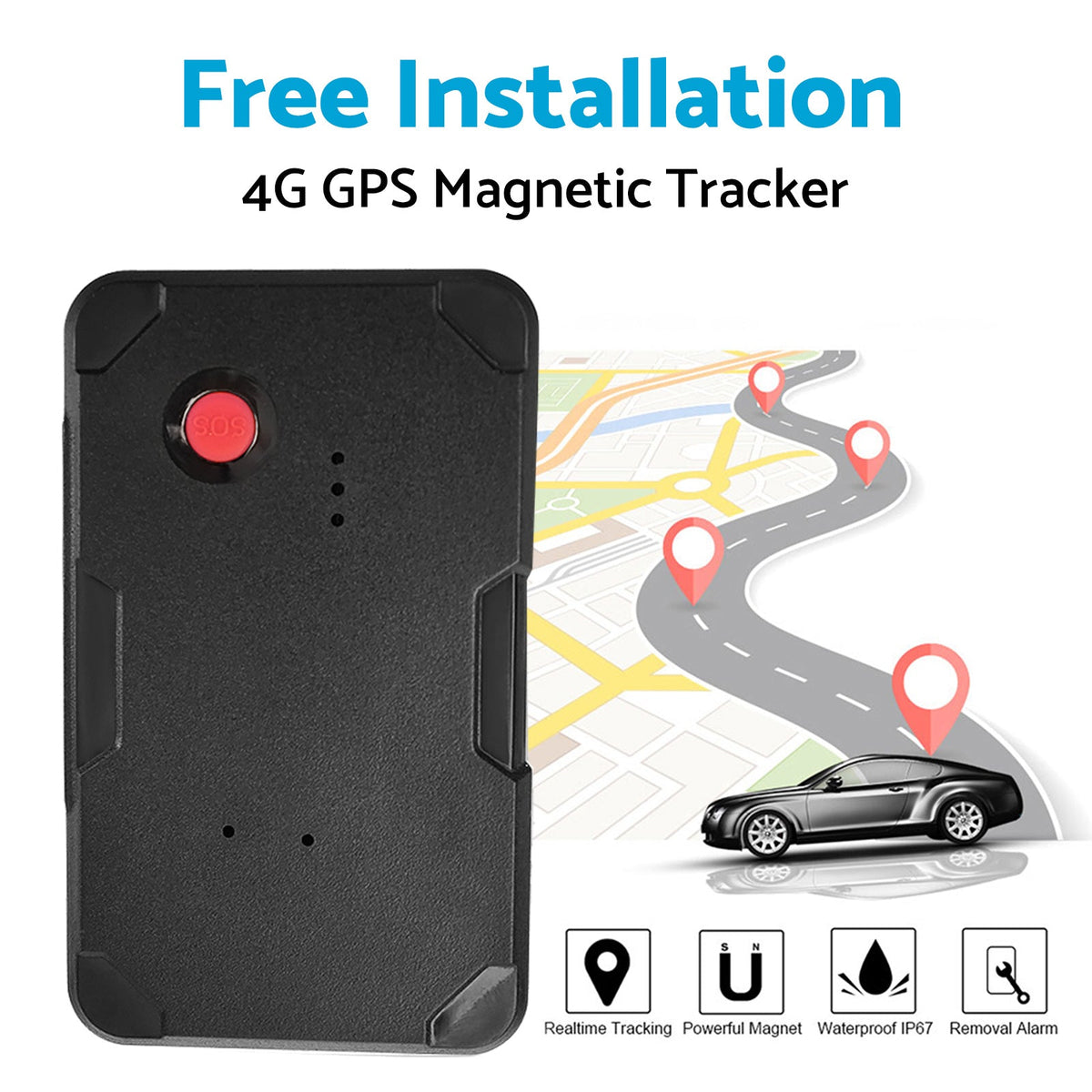 4G Real Time GPS Tracker With Magnetic Alarm Suitable for Vehicle Car Live Track