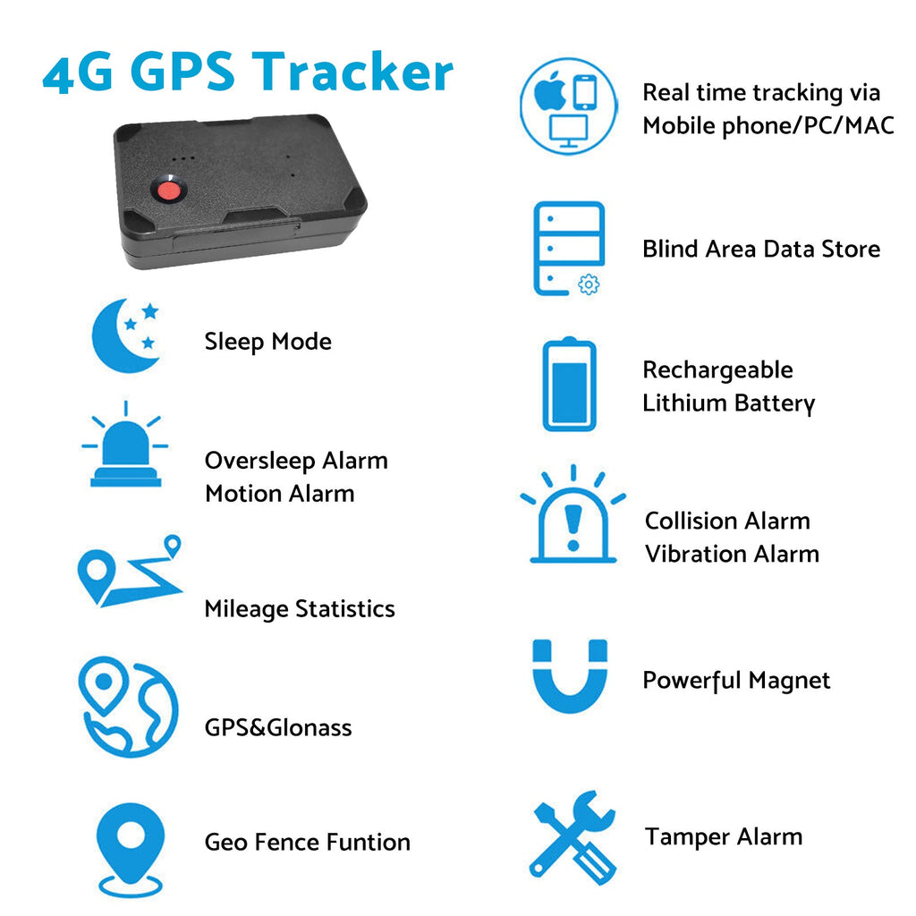 4G Real Time GPS Tracker With Magnetic Alarm Suitable for Vehicle Car Live Track