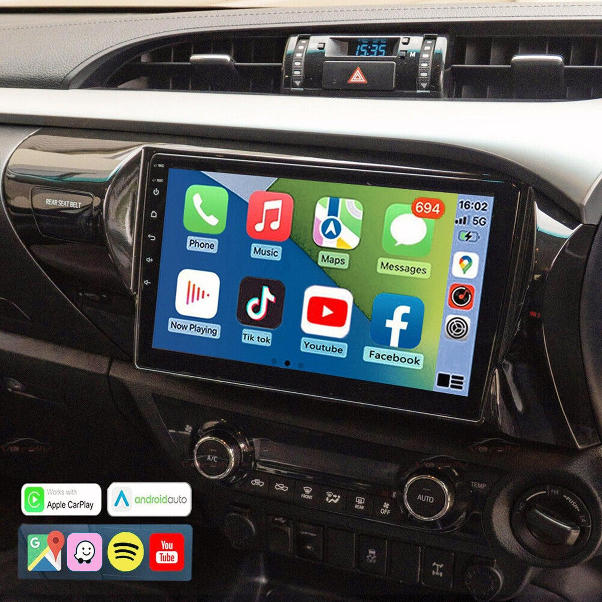 Carplay Android Auto Head Unit Suitable for Toyota Hilux